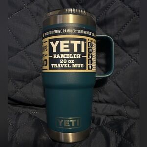 NWT Yeti 20 oz Travel Mug with Stronghold Lid, Agave Teal